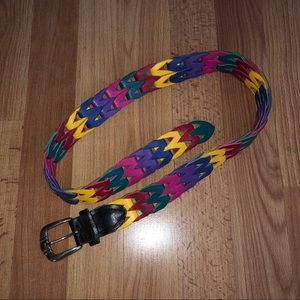 Vintage 90's Genuine Leather Multicolor Belt